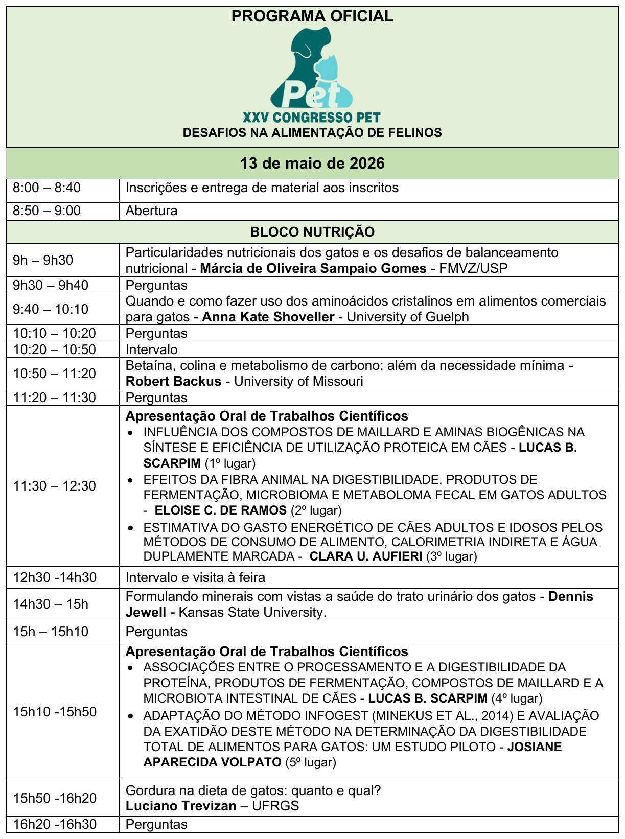 Programa oficial - página 1