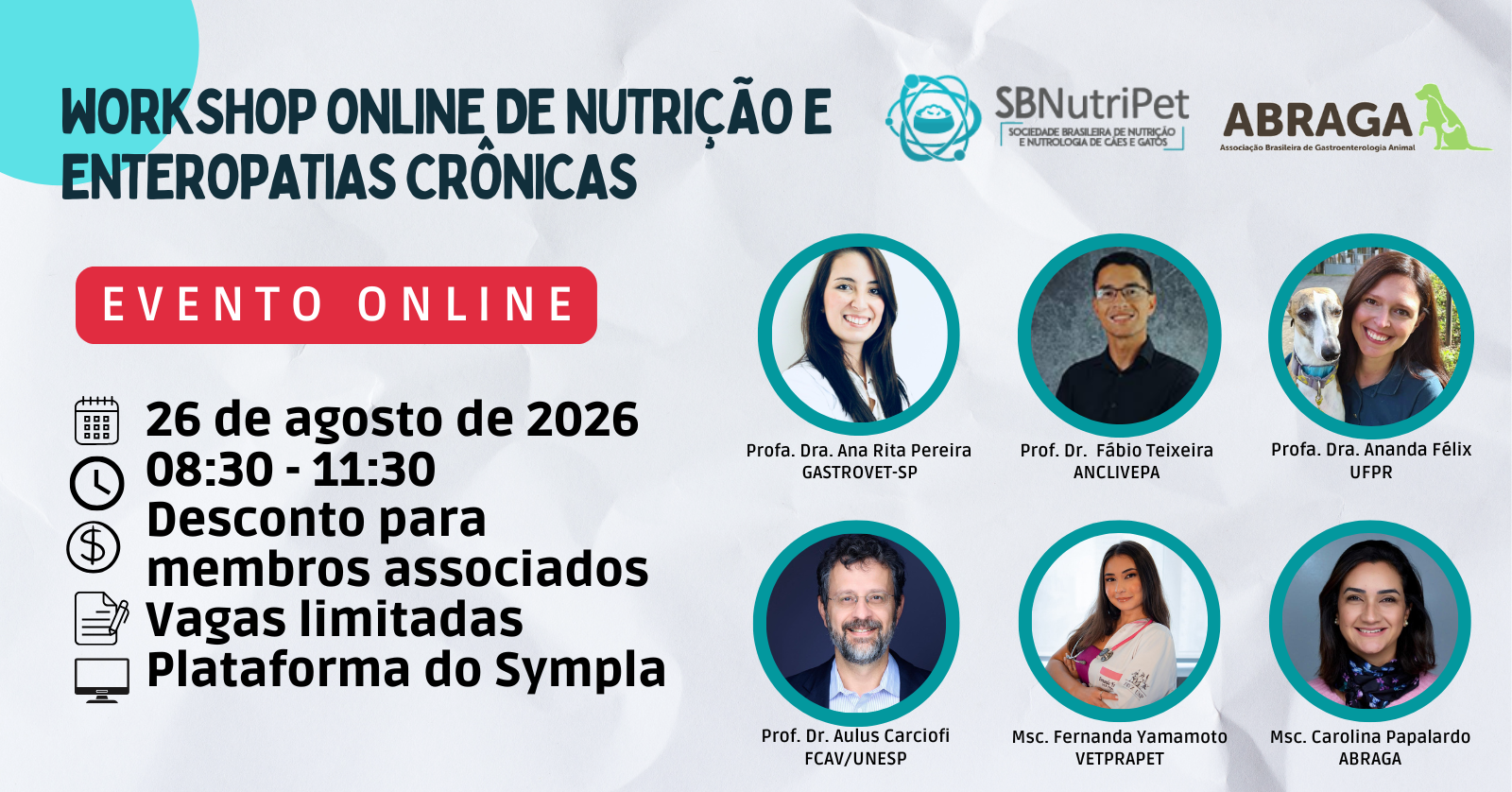 Workshop online de nutrição e anteropatias crônicas